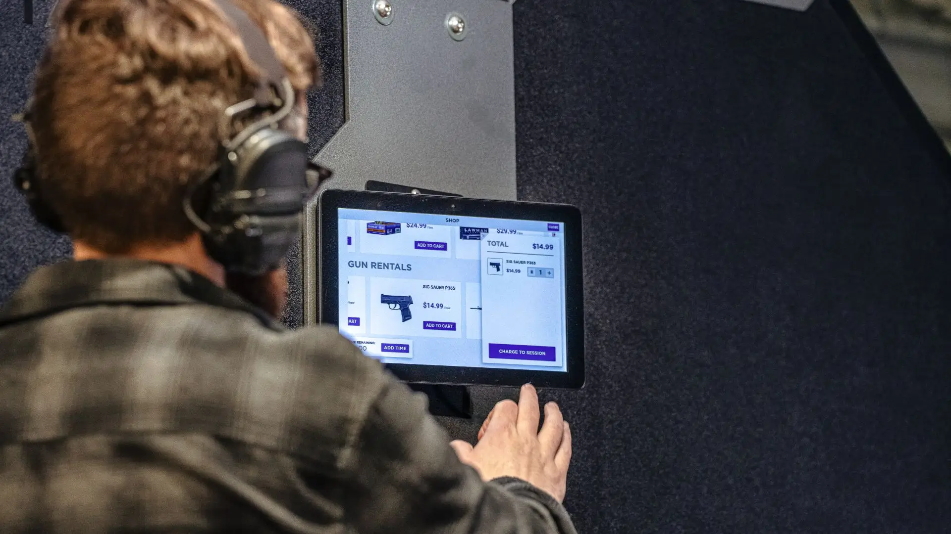 A range user interacting with the Action Target POS front-end